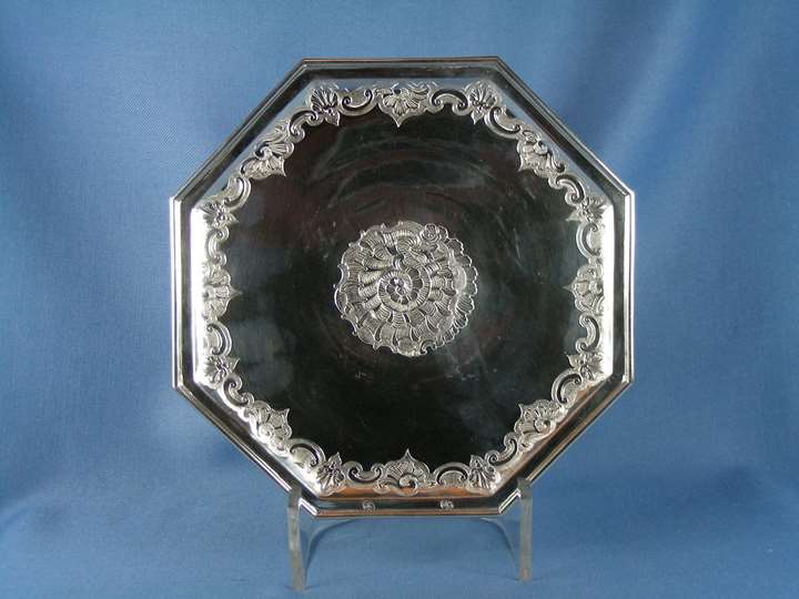 18th century silver octagonal tazza, possibly Belgian